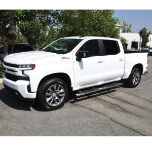 Chevrolet Silverado 1500 Crew Cab Nerf Bars - Westin - R5 with 5 inch wide step area - Stainless Steel - `19-`27