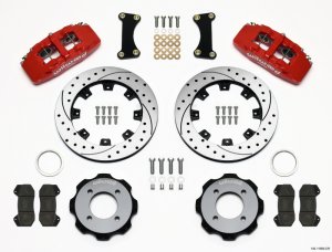 Ford Fiesta Brake Kit - Front - Wilwood - Dynapro 6 + 12.19in Drilled Rotors - Red - `11-`27