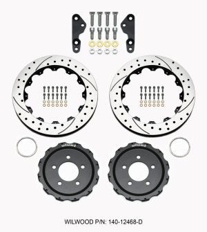 Ford Mustang GT Brake Kit - Rear - Wilwood - SRP Drilled and Slotted Rotors - Black - `05-`12