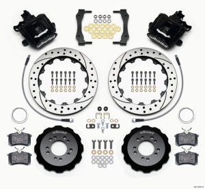 Ford Focus ST Brake Kit - Rear - Wilwood - 12.88in Drilled Rotors + BP-10 Compound Pads + Parking Brake Calipers - `13-`27 Ford Focus ST Brake Kit - Rear - Wilwood - 12.88in Drilled Rotors + BP-10 Compound Pads + Parking Brake Calipers - `13-`27