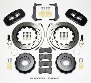 Dodge Charger Brake Kit - Rear - Wilwood - AERO4, 14.25in Drilled Rotors, W4AR Calipers, BP-10 Pads, SRP - `12-`27