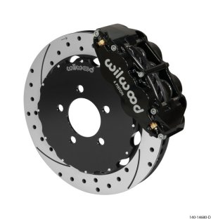 Ford Crown Victoria Brake Kit - Front - Wilwood - Narrow Superlite 6R 12.88in Drilled - Black - `03-`11 Ford Crown Victoria Brake Kit - Front - Wilwood - Narrow Superlite 6R 12.88in Drilled - Black - `03-`11