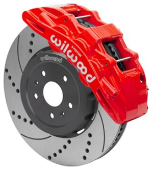 Chevrolet Corvette Brake Kit - Front - Wilwood - 15in Drilled & Slotted Rotors + SX6R Calipers - Red - `20-`27 Chevrolet Corvette Brake Kit - Front - Wilwood - 15in Drilled & Slotted Rotors + SX6R Calipers - Red - `20-`27