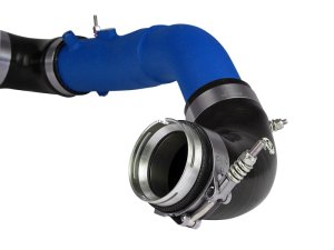 BMW Z4 Hot-Side Charge Pipe - aFe - BladeRunner aluminum 2.5 in to 3 in hot-side; factory-style quick-connect; 1/8 in NPT port - Matte Blue - `20-`25