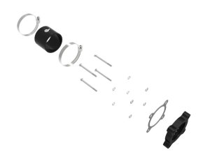 Subaru Outback Throttle Body Spacer - aFe - Silver Bullet Serrated/Helix Design - Black Anodized - `15-`19