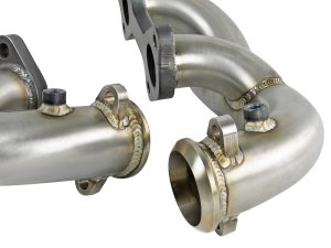 Ford Diesel Trucks Performance Exhaust - aFe - Twisted Steel Shorty Headers - Brushed Finish - `03-`07