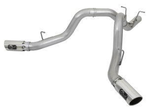 GMC Duramax Performance Exhaust - Rear - aFe - DPF Back, ATLAS, Dual Rear Side Exit - Polished - `17-`19