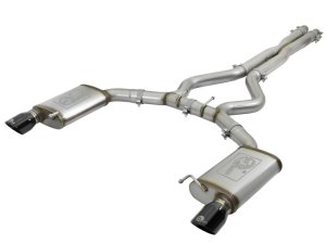 Ford Mustang Performance Exhaust - aFe - MACH Force-Xp Cat Back with 304 Stainless Steel - Black - `15-`17