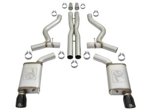 Ford Mustang Performance Exhaust - aFe - MACH Force-Xp Cat Back with 304 Stainless Steel - Black - `15-`17