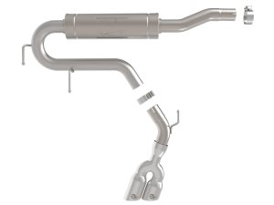 Ford Maverick Performance Exhaust - aFe - Rebel Series 2-1/2 IN 304 Stainless Steel Cat-Back w/ Polished Tip - Polished - `22-`26