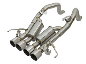 Chevrolet Corvette Performance Exhaust - Rear - aFe - MACHForce XP Axle Back 304SS w/ Carbon Fiber Tips - Polished - `14-`19