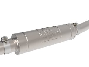 Toyota Hilux Performance Exhaust - aFe - DPF Back, Rebel Series 3 IN 304 Stainless Steel, Middle-Side Exit - Black - `15-`26