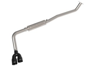 Toyota Hilux Performance Exhaust - aFe - DPF Back, Rebel Series 3 IN 304 Stainless Steel, Middle-Side Exit - Black - `15-`26