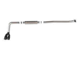 Toyota Hilux Performance Exhaust - aFe - DPF Back, Rebel Series 3 IN 304 Stainless Steel, Middle-Side Exit - Black - `15-`26