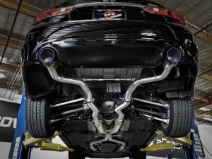 Infiniti Q50 Performance Exhaust - Rear - aFe - Cat Back - Blue Flame - `16-`18