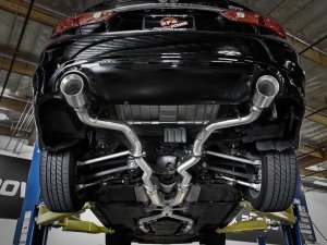 Infiniti Q50 Performance Exhaust - Dual Rear Exit - aFe - Takeda 2.5in 304 SS Cat-Back - Polished - `16-`18
