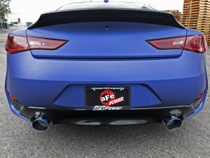 Infiniti Q60 Performance Exhaust - Rear - aFe - Takeda Cat Back - Blue Flame - `17-`19