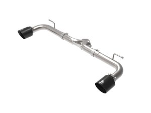 Mazda 3 Performance Exhaust - aFe - Axle Back, Takeda 2-1/2in 304 SS, Dual 4-1/2'' Black Tips - Black - `14-`18 Mazda 3 Performance Exhaust - aFe - Axle Back, Takeda 2-1/2in 304 SS, Dual 4-1/2'' Black Tips - Black - `14-`18