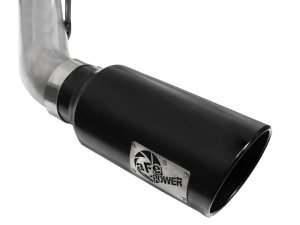 Ford Diesel Trucks Performance Exhaust - aFe - DPF Back, Large Bore-HD, 4 in. 409 Stainless Steel, Dual 6 in. Polished Tips - Black - `11-`14 Ford Diesel Trucks Performance Exhaust - aFe - DPF Back, Large Bore-HD, 4 in. 409 Stainless Steel, Dual 6 in. Polished Tips - Black - `11-`14