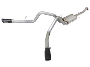 Ford F-150 Performance Exhaust - Dual Side Exit - aFe - MACH Force-Xp 3 IN 409 Stainless Steel Cat-Back - Black - `15-`20