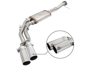 Ford F-150 Performance Exhaust - Dual Center Exit - aFe - Rebel Series Cat Back - Polished - `09-`14