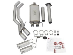 Ford F-150 Performance Exhaust - Dual Center Exit - aFe - Rebel Series - Polished - `15-`16