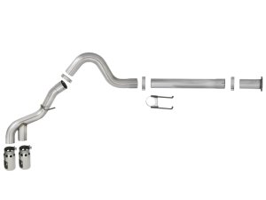 Ford F350 Performance Exhaust - aFe - Rebel XD Series 4 IN 409 Stainless Steel DPF-Back w/Dual Polished Tips - Polished - `11-`14