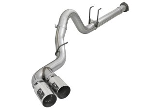 Ford F350 Performance Exhaust - aFe - Rebel XD Series 4 IN 409 Stainless Steel DPF-Back w/Dual Polished Tips - Polished - `11-`14