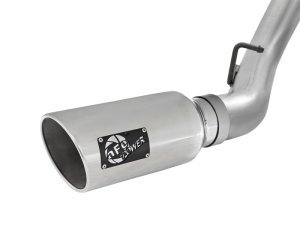 GMC Truck Performance Exhaust - aFe - Large Bore HD 4in Dual DPF-Back, Single To Dual Conversion - Polished - `16-`17