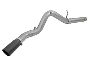 Chevrolet Silverado Performance Exhaust - aFe - DPF Back - Large Bore-HD 5in Exhausts - Black - `16-`17