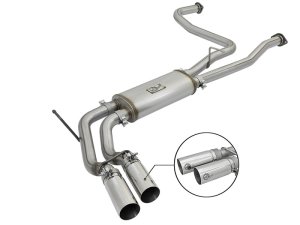 Nissan Titan Performance Exhaust - Dual Mid-Side Exit - aFe - Rebel Series Cat-Back - Polished - `16-`17 Nissan Titan Performance Exhaust - Dual Mid-Side Exit - aFe - Rebel Series Cat-Back - Polished - `16-`17
