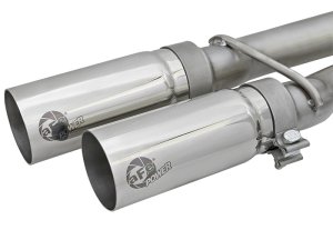 Nissan Titan Performance Exhaust - Dual Mid-Side Exit - aFe - Rebel Series Cat-Back - Polished - `16-`17