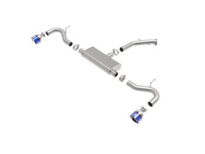 Hyundai Elantra GT Performance Exhaust - aFe - Axle Back, Takeda 2.5in 409 SS - Blue Flame - `18-`20