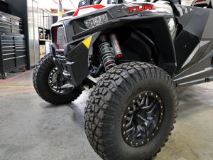 Polaris RZR Coilover Suspension Kit - Front - aFe - Sway-A-Way 2.5 with Piggyback Reservoirs and Comp Adjusters - Red - `17-`19
