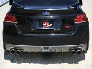 Subaru STi Performance Exhaust - aFe - Cat Back Takeda 3in to 2-1/2in Stainless Carbon Fiber Tip - `15-`21