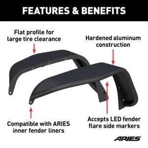 Jeep Wrangler JK Fender Flares - Front - Smooth Jeep Wrangler JK Fender Flares - Front - Smooth