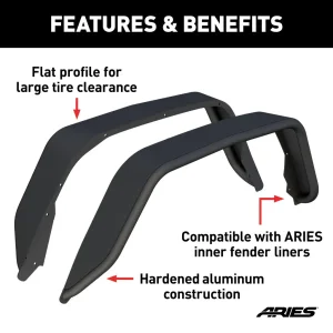 Jeep Gladiator JT Fender Flares - Rear - Smooth Jeep Gladiator JT Fender Flares - Rear - Smooth