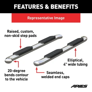 Toyota Tundra Side Steps - 4" Oval - Polished Stainless - Crewmax - '22-'25