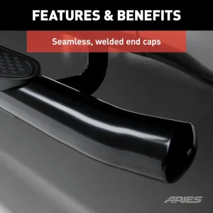 Toyota Tacoma Side Steps - 4" Oval - Black Steel - Double Cab - '24+