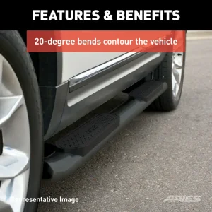Toyota Tacoma Side Steps - 4" Oval - Black Steel - Double Cab - '24+