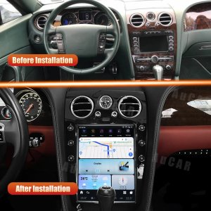 Bentley Continental GT Radio Head Unit Upgrade System - AUCAR - 12.1 inch Screen, Android 13 8-128 - '03-'19