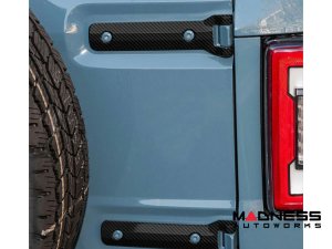  Ford Bronco Tailgate Hinge Cover Kit - Gloss Carbon Fiber - 2 PCS