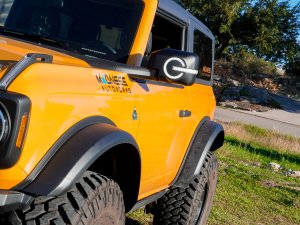 Ford Bronco Rear View Mirror Cover Set w/ built in LED Lights - Matte Black