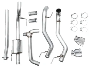 Ford F150 Performance Exhaust - AWE Tuning - Cat Back, 0FG Resonated - Chrome Silver Tips - w/ Bumper Cutouts `21-`27