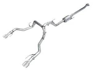 Ford F150 Performance Exhaust - AWE Tuning - Cat Back, 0FG Resonated - Chrome Silver Tips - w/ Bumper Cutouts `21-`27