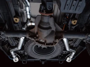 Ford F150 Performance Exhaust - AWE Tuning - Cat Back, 0FG Resonated - Chrome Silver Tips - w/ Bumper Cutouts `21-`27