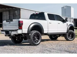 Chevrolet Silverado 1500 Mud Flaps - Rear - Bushwacker - Trail Armor, Pocket/Rivet Style - Black - `19-`22 Chevrolet Silverado 1500 Mud Flaps - Rear - Bushwacker - Trail Armor, Pocket/Rivet Style - Black - `19-`22