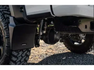 Chevrolet Silverado 1500 Mud Flaps - Rear - Bushwacker - Trail Armor, Pocket/Rivet Style - Black - `19-`22 Chevrolet Silverado 1500 Mud Flaps - Rear - Bushwacker - Trail Armor, Pocket/Rivet Style - Black - `19-`22