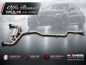 Alfa Romeo Giulia Performance Exhaust - 2.0L - Corsa Forza Performance - Valved