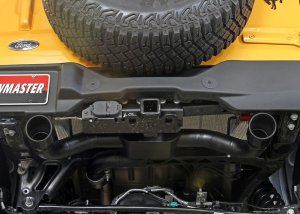 Ford Bronco Performance Exhaust - Cat Back - Dual Exit - Flowmaster - Outlaw - Black w/ Polished Tip - 4-Door Ford Bronco Performance Exhaust - Cat Back - Dual Exit - Flowmaster - Outlaw - Black w/ Polished Tip - 4-Door